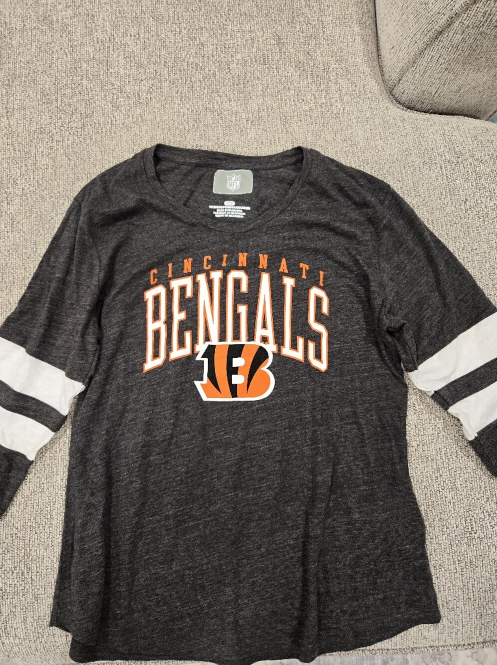 Cincinnati Bengals Women's Long Sleeve Tee - Gray & White